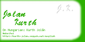 jolan kurth business card